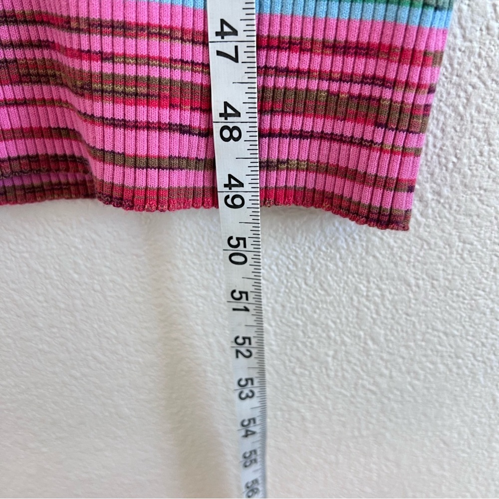 Derek Lam 10 Crosby Cianna Striped Ribbed Cotton Blend Polo Collar Sweater Dress - Picture 9 of 12